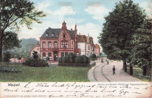 AK Wesel 1903 Kaiserplatz und Augustastrasse