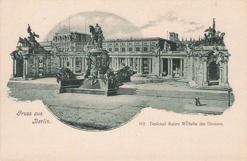 Glückwunschkarte Berlin Denkmal Kaiser Wilhelm der Große gebraucht 1900