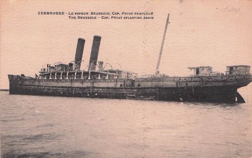 ZEEBRUGGE LE VAPEUR BRUSSELS, CAP. FRYAT RENFLOUE THE BRUSSELS CAP