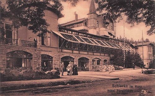 AK Schierke im Harz, Partie am Hotel Fürstenhöh