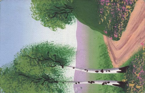 Schöne alte Postkarte - handgemalt