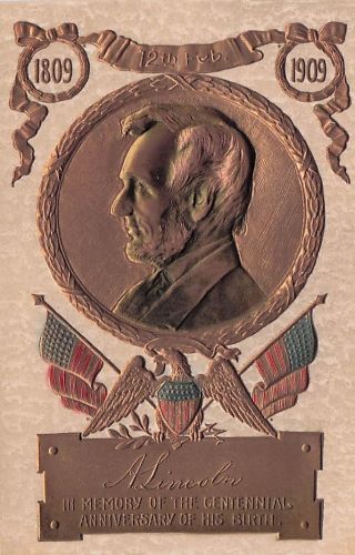 PFB Patriotic ~ 1809 -1909 Pres Lincoln Centennial Of Birth Gold Medal