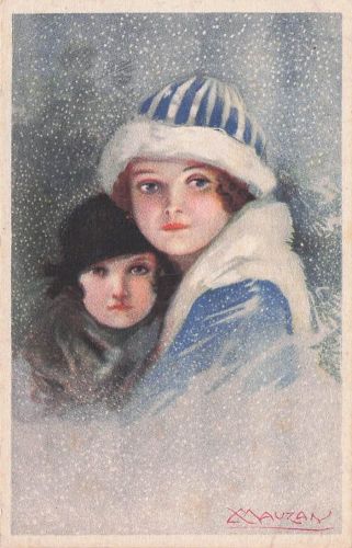 Vintage-Winterillustration Mauzan