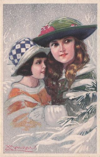 Vintage-Winterillustration = Mauzan