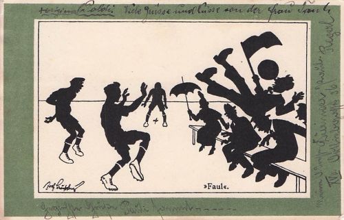 Sport, Fußball, Scherzpostkarte, signiert Beautiful Plough, 1923