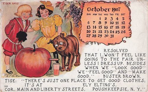 Waco Texas 1907 Buster Brown Goldstein adver card with mention Pawnee