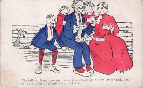 The folks at home have just received a set of Comic Naval Post Cards, sent