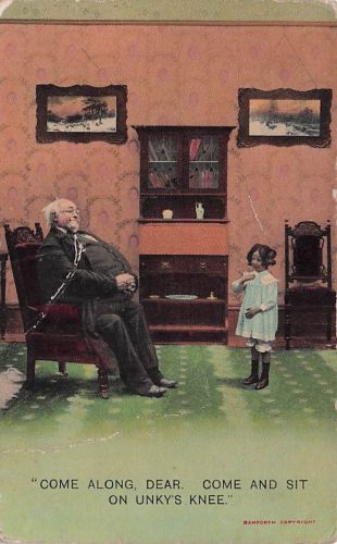 "COME ALONG, DEAR. COME AND SIT ON UNKY'S KNEE."