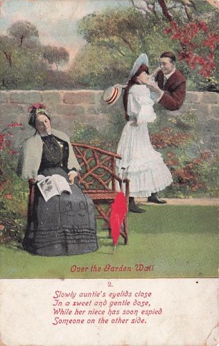 Über die Gartenmauer, Tante, Nichte, Freier, Gedicht, 1907 Valentinstag