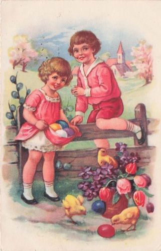 Ansichtskarte / Postka Osrte Glückwunsch Ostern, Kinder, Ostereier,