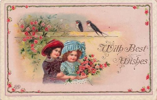 Beautiful Little Girls & Birds - Best Wishes