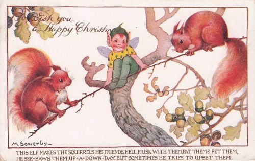 Humphrey Milford Postcard - Woodland Games Artist M Sowerby - Fairies