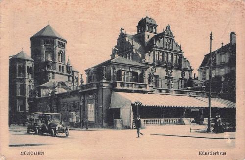 AK München Künstlerhaus 1911 im Hintergrund die Synagoge alte Ansicht