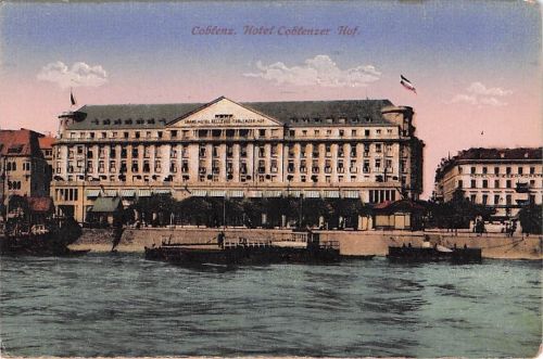 Koblenz Rhein Regierung und Hotel Bellevue Koblenzer Hof Kat. Koblenz
