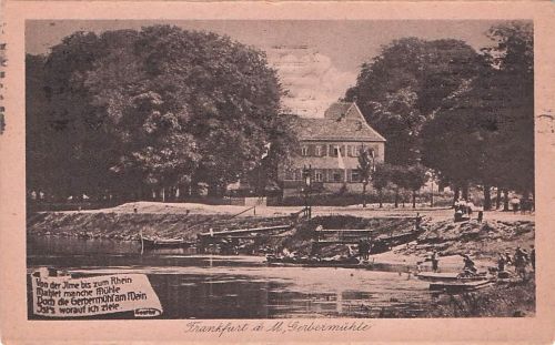 AK Frankfurt-Oberrad, Gasthaus Gerbermühle, Badestrand