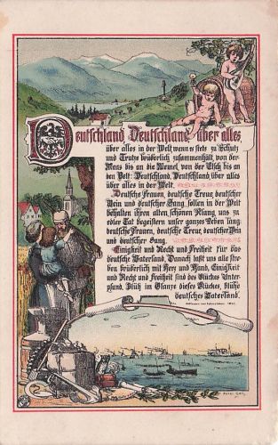 Das gesamte Deutschlandlied, das 1841 von Hoffmann