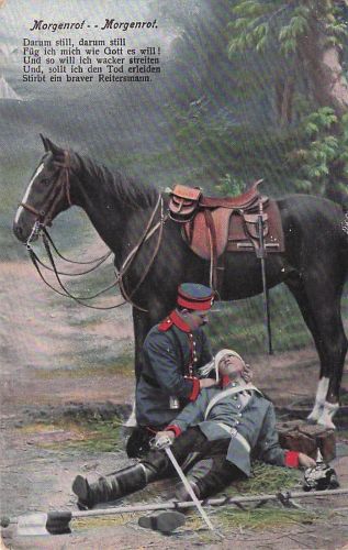 AK Landshut Morgenrot KB 2. schweres Reiter-Regiment Haiming Schechen