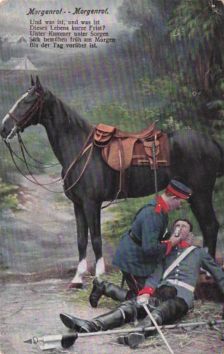 AK Landshut Morgenrot KB 2. schweres Reiter-Regiment Haiming Schechen