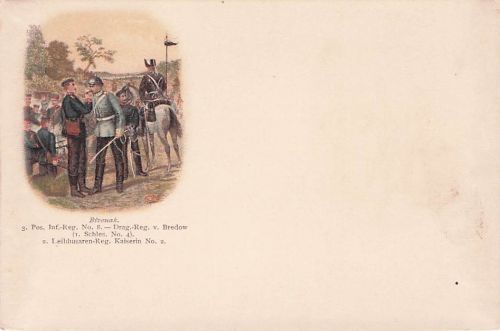 Bivouak. 3. Pos. Inf. Reg. No. 8. Drag. Reg. v. Bredow (1. Schles. No. 4).