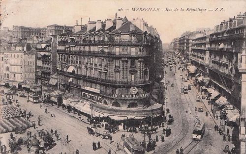 Marseille Rue de la Republique Strassenbahn Kat. Marseille
