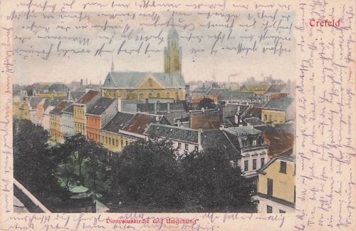 Dionysiuskirche und ihrer Umgebung in Krefeld.