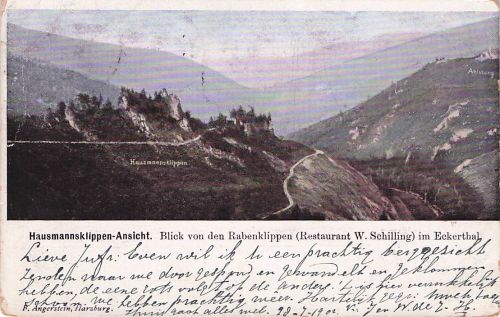 Hausmannsklippen-Ansicht. Blick von den Rabenklippen
