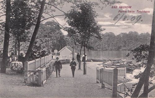 Bad Nauheim Teich Bootsteg Kat. Bad Nauheim