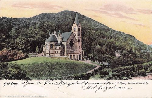 Ansichtskarte Bad Ems, Blick zur Kaiser Wilhelm-Kirche