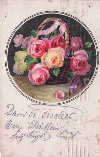 Korb voller Rosen