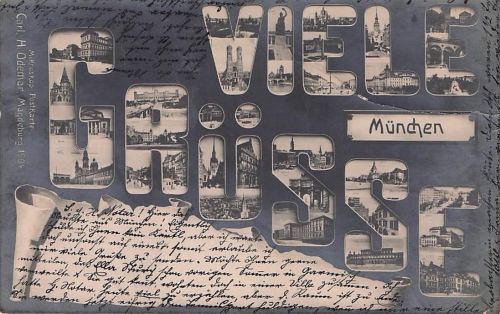 Muenchen Mikroskop Postkarte, Verlag Odemer Muenchen Stadtkreis