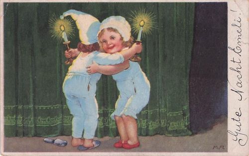Künstler Ansichtskarte., Kinder, Kerze