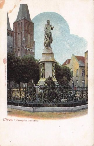 Ak Kleve am Niederrhein, pomnik Lohengrina