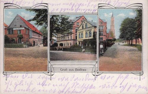 Ak Bockwa Zwickau in Sachsen, Teilansichten, Gasthof, Straßenpartie, Kirche, Gebäue