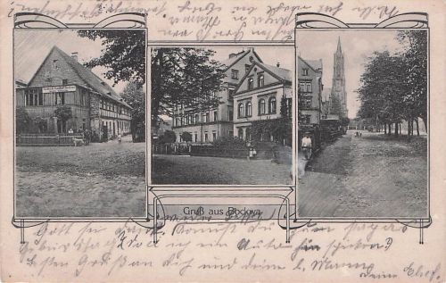 Ak Bockwa Zwickau in Sachsen, Teilansichten, Gasthof, Straßenpartie