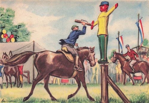 AK Schleswig-Holstein, das Rolandreiten, Reiter zu Pferde beim Spiel
