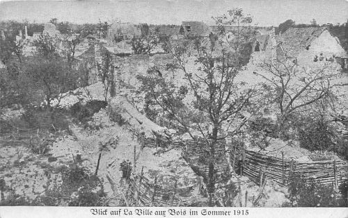 Blick auf La Ville aux Bois im Sommer 1915