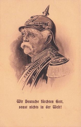 AK Bismarck, Portrait mit Pickelhelm