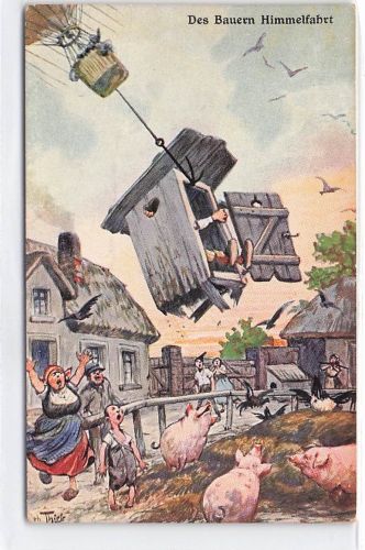 Künstler-AK A. Thiele: Des Bauers Himmelfahrt, Bauer