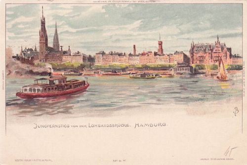 Hamburg Jungfernstieg Lombardsbruecke Kat. Hamburg