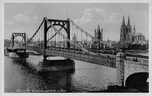Ansichtskarte Köln Totalansicht mit Hängebrücke
