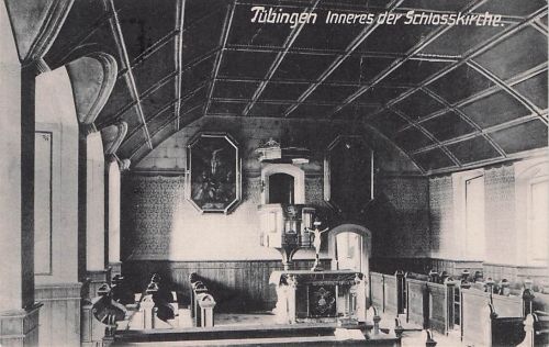 Tübingen Inneres der Schlosskirche.