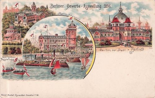 Lithographie Berlin, Gewerbe-Ausstellung in Berlin 1896, Gartenbau