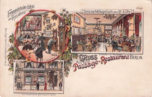 Lithographie Berlin, Passage-Restaurant, Imbisshalle Behrenstraße