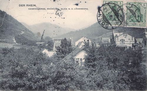 DER RHEIN, SIEBENGEBIRGE, RHONDORE BLICK N. D. LÖWENBURG.