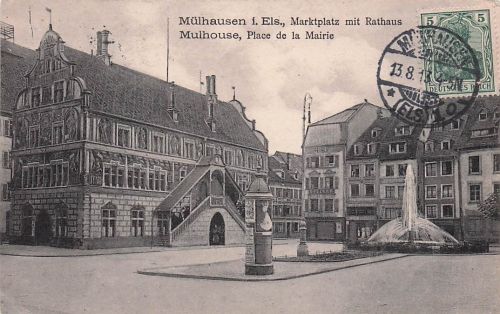 AK Mülhausen i. E., Chem. Wäscherei am Rathaus
