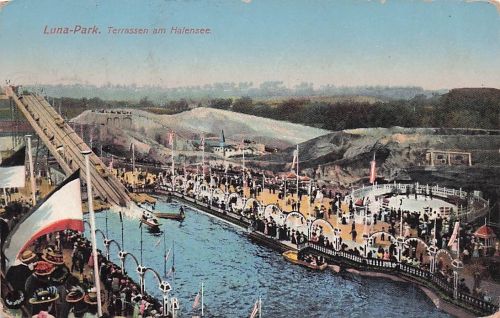 AK Berlin-Halensee, Luna-Park, Terrassen und Besucher
