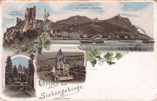 Drachenfels Ruine Koenigswinter Drachenburg Zahnradbahn Kat.