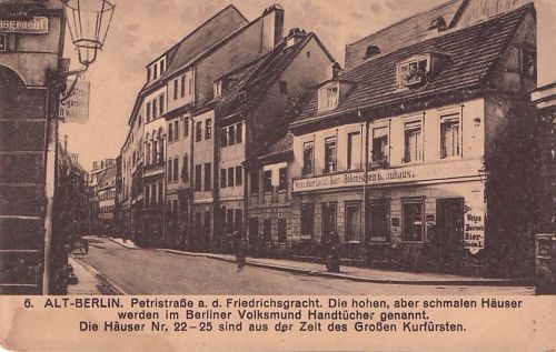 Berlin Alt Berlin Petristrasse Friedrichsgracht Handtuecher Zeit Grosser Kurfuerst Kat. Berlin