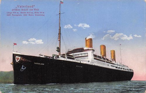 Ak Dampfschiff Vaterland, größtes Schiff der Welt, HAPAG