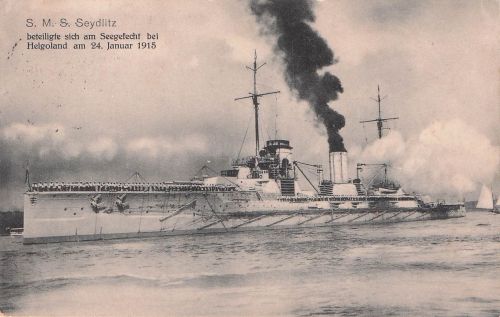 Ak Deutsches Kriegsschiff, SMS Seydlitz, Großer Kreuzer, Seegefecht 1915Marine Schiffspost